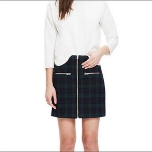 Madewell tartan plaid zip up mini skirt
